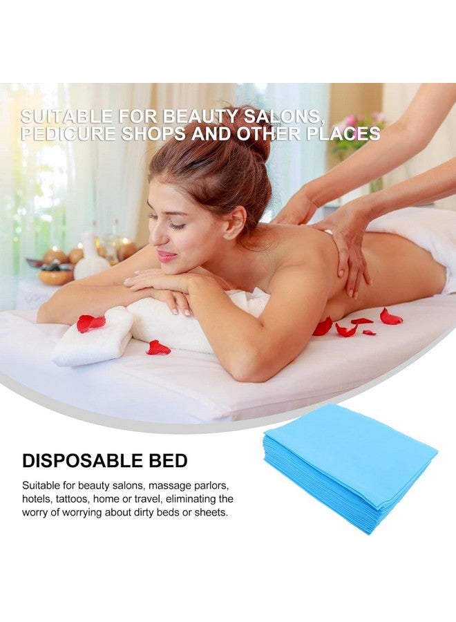 KUDIZE شريحة سرير غير منسوجة قابلة للاستخدام لمرة واحدة للمستشفى والفندق والسبا وصالون التجميل (أزرق، 31 × 80 بوصة) - عبوة من 100 - Image 3