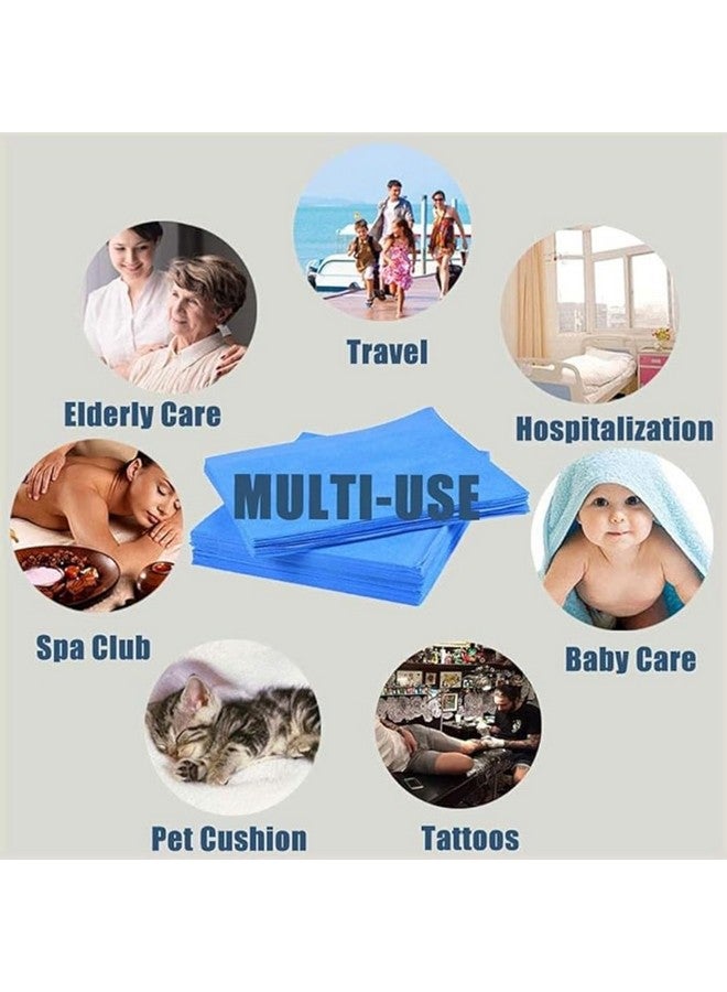 KUDIZE شريحة سرير غير منسوجة قابلة للاستخدام لمرة واحدة للمستشفى والفندق والسبا وصالون التجميل (أزرق، 31 × 80 بوصة) - عبوة من 100 - Image 5