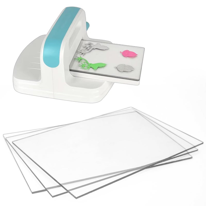 Philbinden 3 Pcs Clear Cutting Plate, Transparency Acrylic Cutting Pads for Embossing Crafting (8.7 x 6.1 Inches) - Image 1