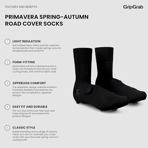 GripGrab Primavera Road Bike Spring Fall Cover Socks Aero Knitted Cycling Overshoes Belgian Booties Road Bike Shoe Covers - Image 2