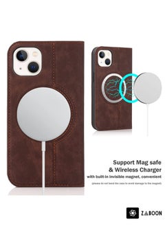 Generic For iPhone 14 Wireless Charging Magsafe Leather Phone Case(Dark Brown)  - Image 3