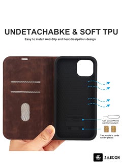 Generic For iPhone 14 Wireless Charging Magsafe Leather Phone Case(Dark Brown)  - Image 4
