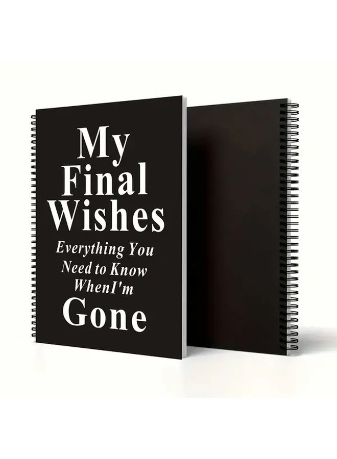Elegant Hardcover Final Wishes Funeral Planner Notebook Estate Organizer 1pc - Image 1
