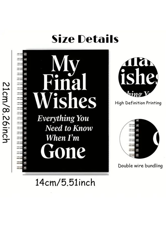 Elegant Hardcover Final Wishes Funeral Planner Notebook Estate Organizer 1pc - Image 2