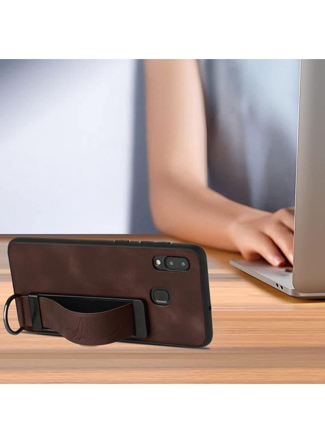 اس-توب جراب خلفي من الجلد مع حامل معصم لهاتف Samsung Galaxy A30 - Image 4