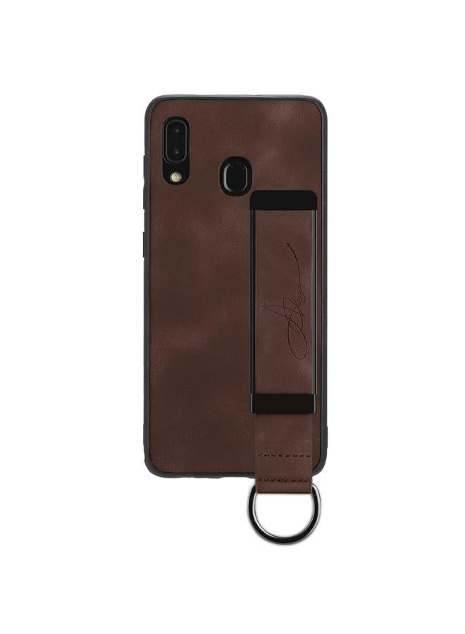 اس-توب جراب خلفي من الجلد مع حامل معصم لهاتف Samsung Galaxy A30 - Image 2