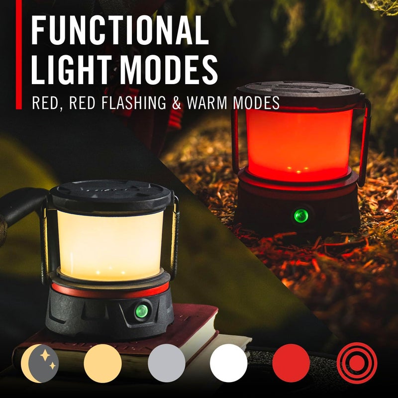 Coast COAST EAL10R 500 Lumen Rechargeable Emergency Camping Lantern with Red Flashing Mode Carabiner Diffuser Foldeable Handle Moonglow Low Mode 72 Hours of Runtime  - Image 4