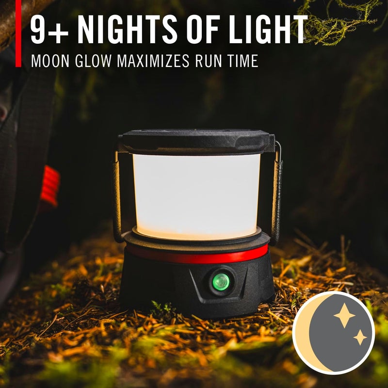 Coast COAST EAL10R 500 Lumen Rechargeable Emergency Camping Lantern with Red Flashing Mode Carabiner Diffuser Foldeable Handle Moonglow Low Mode 72 Hours of Runtime  - Image 3