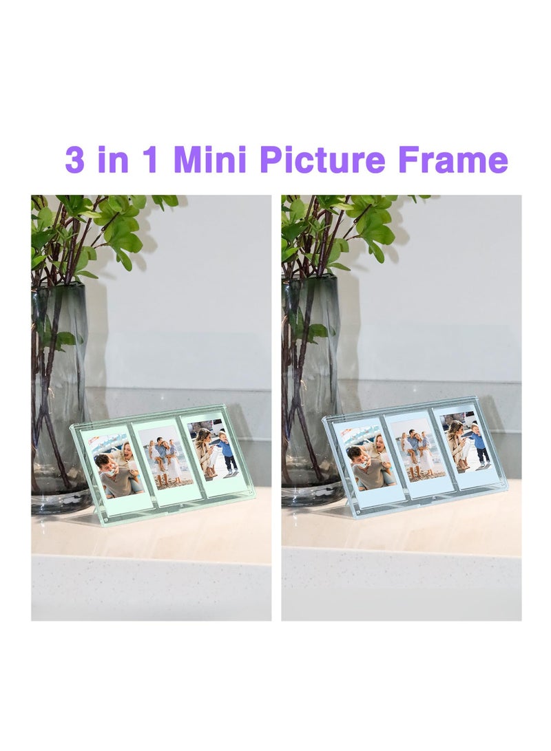 KASTWAVE 2x3 Mini Collage Picture Frame for Polaroid, 3 in 1 Colorful Frame for Instax Mini 3 inch Photos, Clear Mini Picture Frames for Desktop Tabletop Display Decoration - Image 4