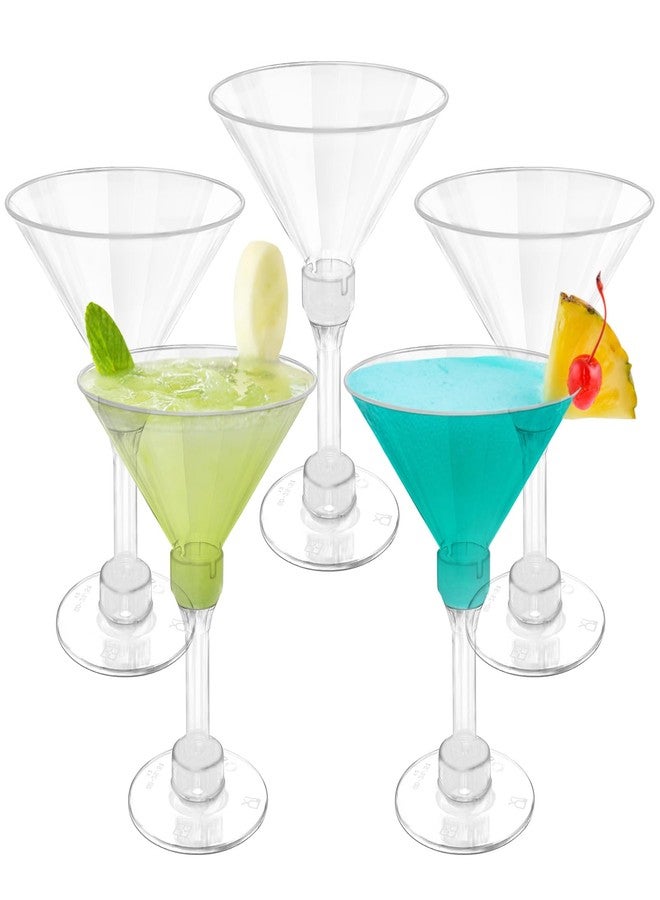 رينماي مجموعة رينماي من 50 كوب مارتيني بلاستيكي، سعة 150 مل/5 أونصة، أكواب كوكتيل للاستخدام مرة واحدة، أكواب صغيرة للحلويات، أكواب حلويات شفافة ذات ساق، مثالية لحفلات النبيذ والمارجريتا والمقبلات في حفلات الزفاف والمناسبات. - Image 1