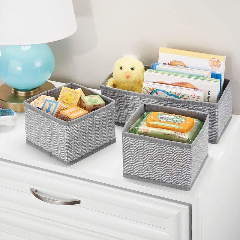 AAGNA Underwear Drawer Organizer Divider Wardrobe Storage Organizer Bedroom Drawer Divider for Baby Clothes Ties Bra Socks Scarves Grey Foldable Fabric Box Clothes Set of 3 PCS GREY - Image 4