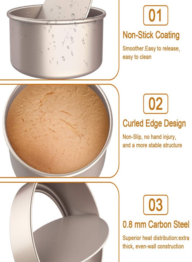 CHEFMADE Bakeware Round Cake Pan, 6-Inch with Removable Loose Bottom Nonstick & Quick Release Coating Chiffon Bakeware for Oven and Instant Pot Baking (Champagne Gold) - Image 4