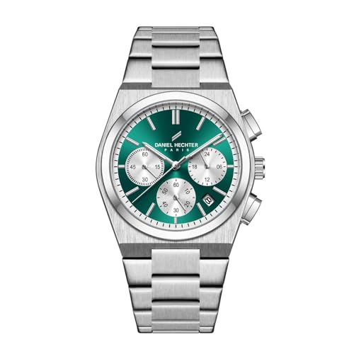 Daniel Hechter Paris Hoche Collection Chronograph Analog Watch for Men - Brushed Stainless Steel case and Strap with Date Display - Image 1