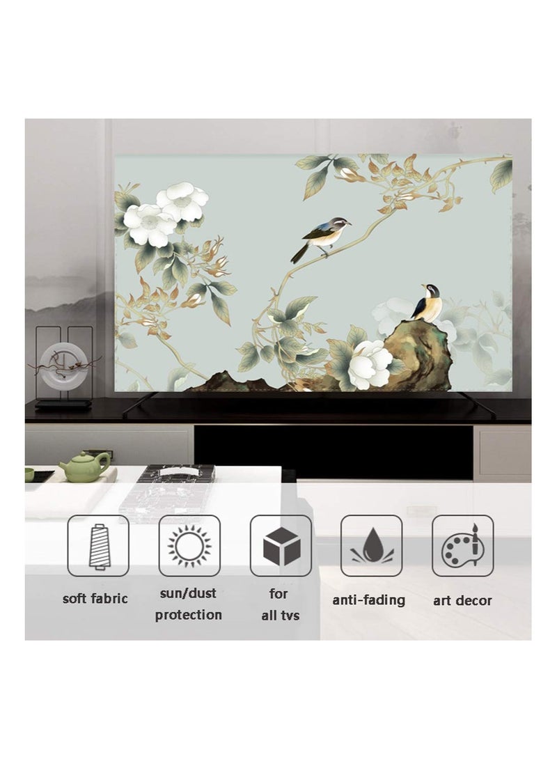 KASTWAVE TV Universal Dust Cover, TV Protection Cover Art Cover Indoor, TV Fabric Waterproof Cover Smooth Soft, Painting Pattern Living Room Decoration Dust Cover for LCD LED Hanging TV, 45-48 Inches - Image 4