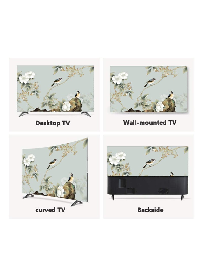 KASTWAVE TV Universal Dust Cover, TV Protection Cover Art Cover Indoor, TV Fabric Waterproof Cover Smooth Soft, Painting Pattern Living Room Decoration Dust Cover for LCD LED Hanging TV, 45-48 Inches - Image 2