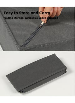 Teuuea 12PCS Foldable Clothing Storage Organizers, Underwear Drawer Fabric Closet Dividers Basket Containers, Cabinet Dresser Storage Box for Clothes Bras Socks Baby Clothing Scarves Ties (Grey)  - Image 4