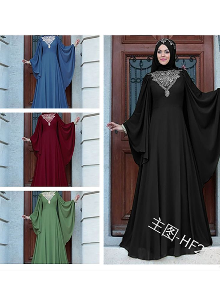 Long Sleeves Abaya Burgundy  - Image 2
