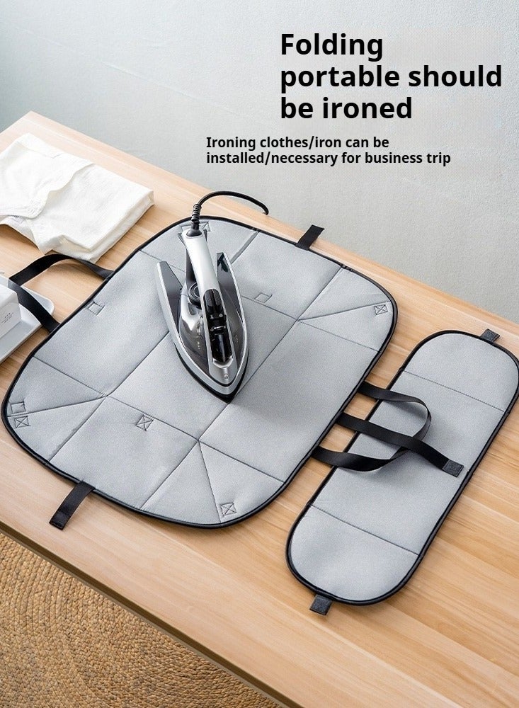 Portable ironing pad. When closed, it is a bag that can store the iron. When unfolded, it is a heat-insulating ironing board. - Image 1