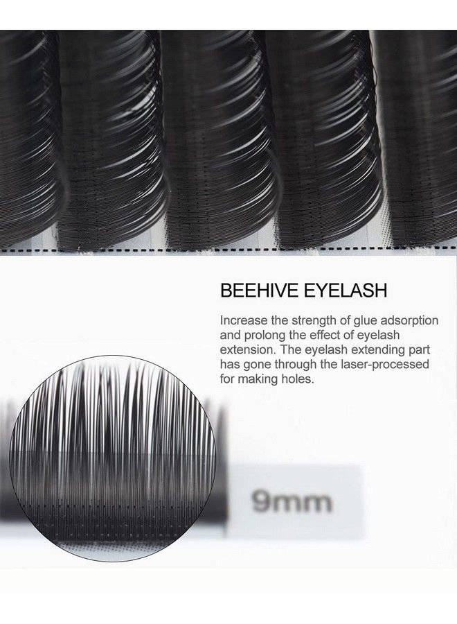 NAGARAKU Laser Beehive Eyelash Extensions Supplies 0.12 D Curl Longer Lasting Individual Matte Black Clusters Single Length 16 Rows Beauty Salon (Bel0.12Mm/9Mm Curld) - Image 5
