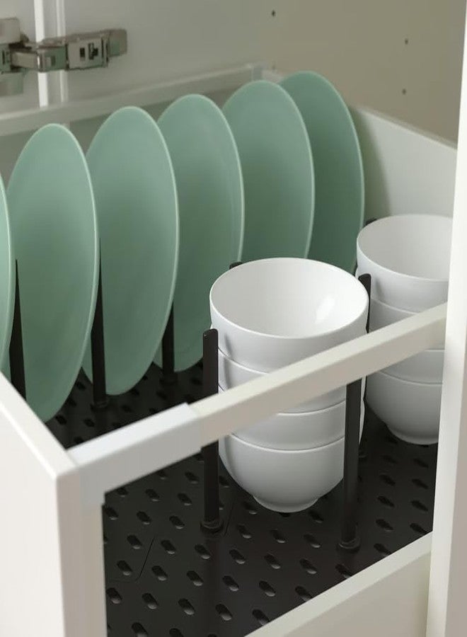 stoRk UPPDATERA, ABS Plastic, 24 Adjustable Pegs, for Plates, Pots and Lids (Pegboard drawer organiser, anthracite, 60 cm) - Image 3