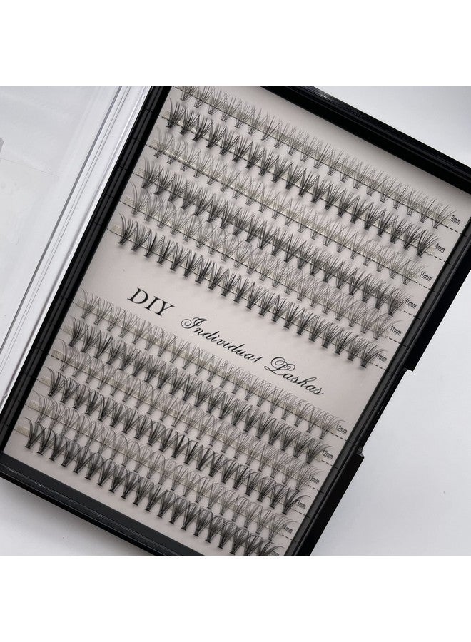 IECILI IECILI Individual Lashes/Lash Clusters 240pcs 9-14mm Cluster Eyelash Extensions /12 Roots/C Curl /0.07mm Cluster Lashes/Faux Mink Lash Extensions (C Curl, 10D&20D Cluster Lashes)  - Image 1