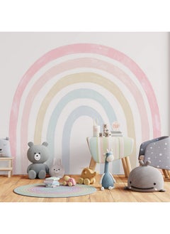 Henoyso 6 Pcs Rainbow Wall Decals 94.5 X 82.7 Inch Large Rainbow Stickers Colorful Vinyl Baby Room Decor Peel And Stick Rainbow Wallpaper For Girls Kids Bedroom Nursery Classroom Playroom (Light Colors)  - Image 1
