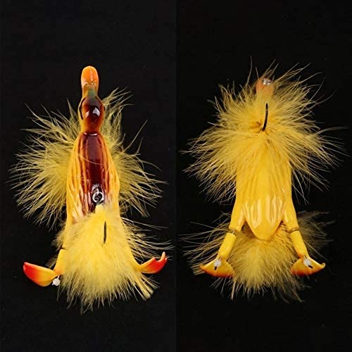 CREEYA 1piece 3D Duck Topwater Fishing Lure Yellow Duckling Floating Artificial Bait Plopping and Splashing Feet Hard Fishing Tackle Geer 12cm 28g - Image 3