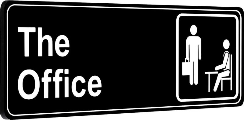 SWIUKPHE The Office Sign, 9x3 Inch Main Official Self Adhesive Sign for Door or Wall, Easy Installation, Premium Acrylic Design for Your Home and Business, for Office Decoration - Image 1