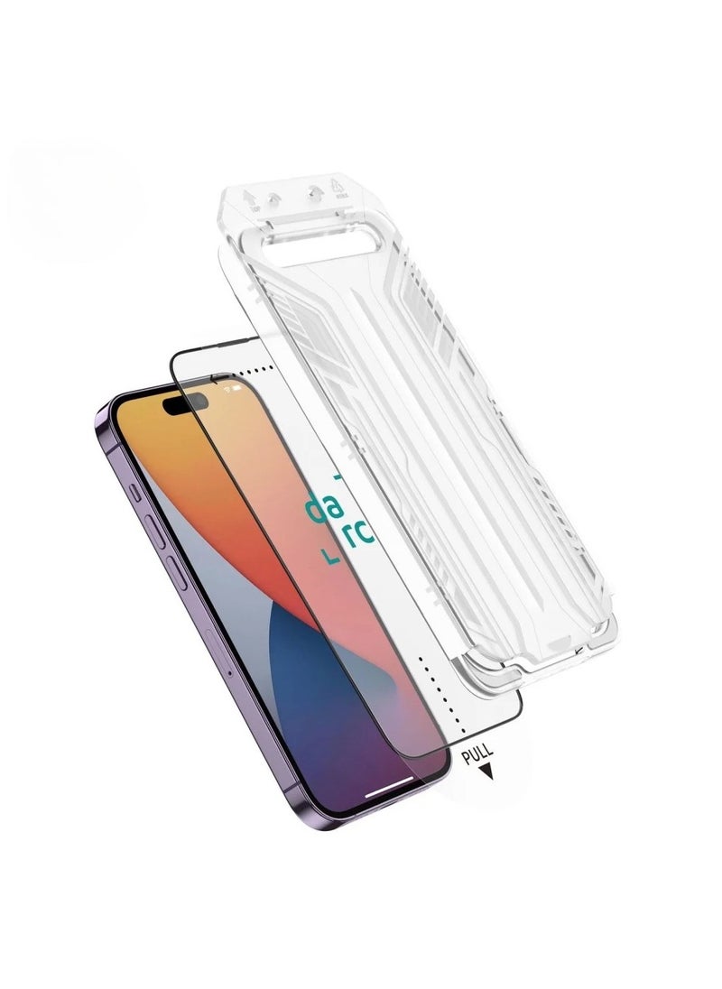 darc Clear Anti-Fingerprint Screen Protector with Easy-Install Tool for iPhone 15 Plus  - Image 2