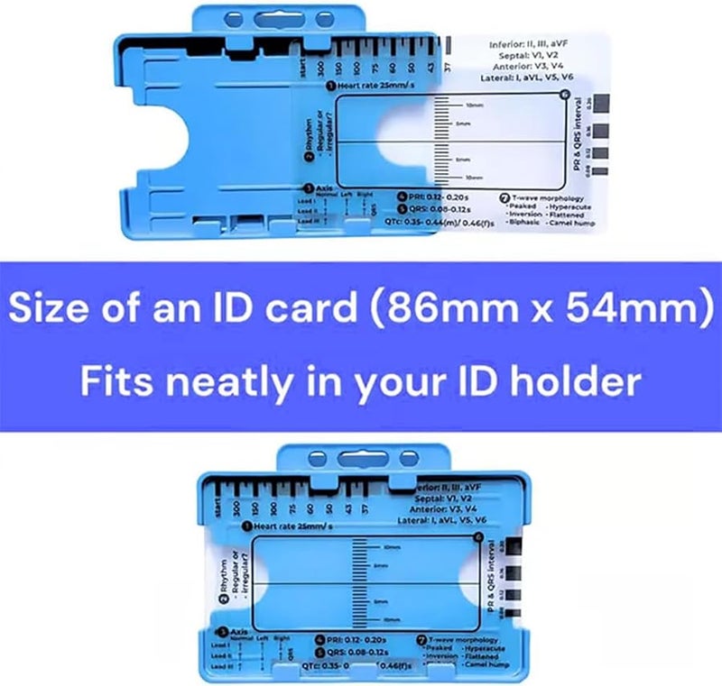 معدات تحليل تخطيط القلب 7 خطوات مسطرة بطاقة لقراءة بيانات القلب ملونة D - Image 5