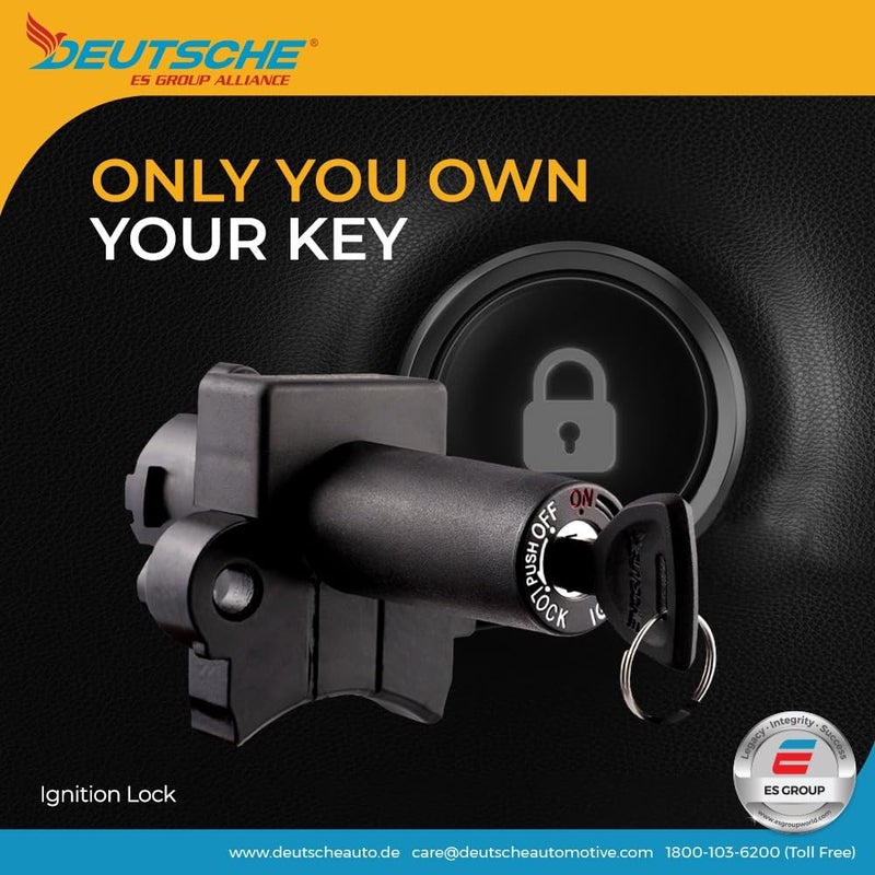 Deutsche Black Cylindrical Finish New Ignition Switch Starter Lock Compatible Honda Activa 6G 1_Way With Magnetic Shutter - Image 4