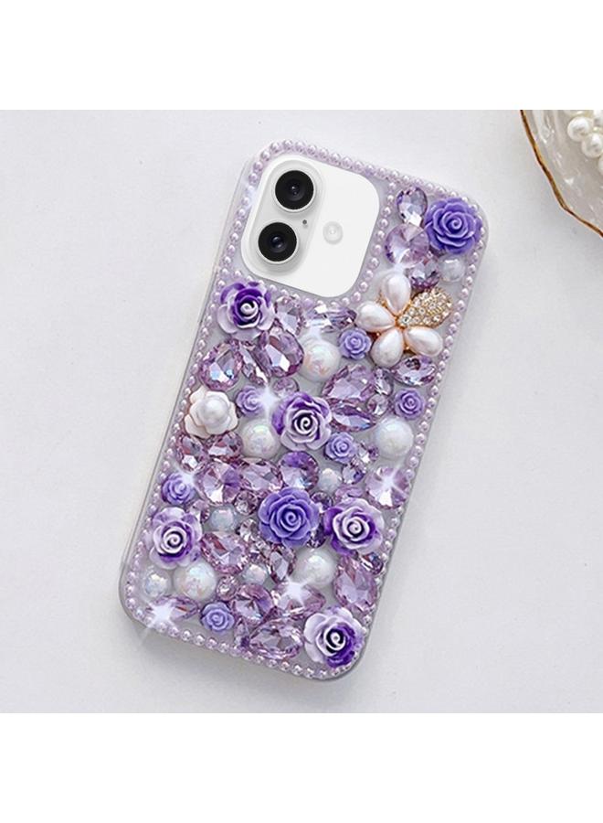 اس-توب جراب هاتف iPhone 16 Plus وردي اللون مصنوع يدويًا من الألماس - Image 1