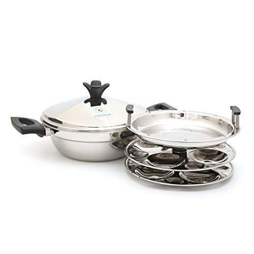 Coconut Stainless Steel Dakshin MultiKadai Idly Steamer / 8 Idly - Diamater - 9.5 Inches - Image 2