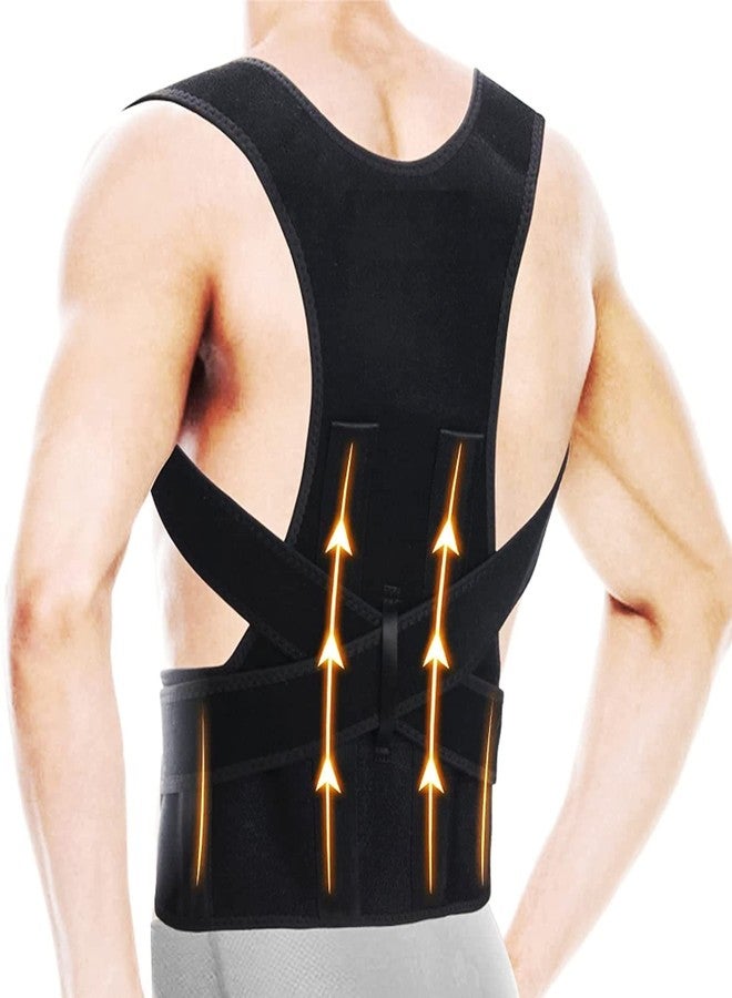 keycraze Adjustable Unisex Posture Corrector Therapy Shoulder Back Brace for Men and Women Abdomen Support (Black - Image 2