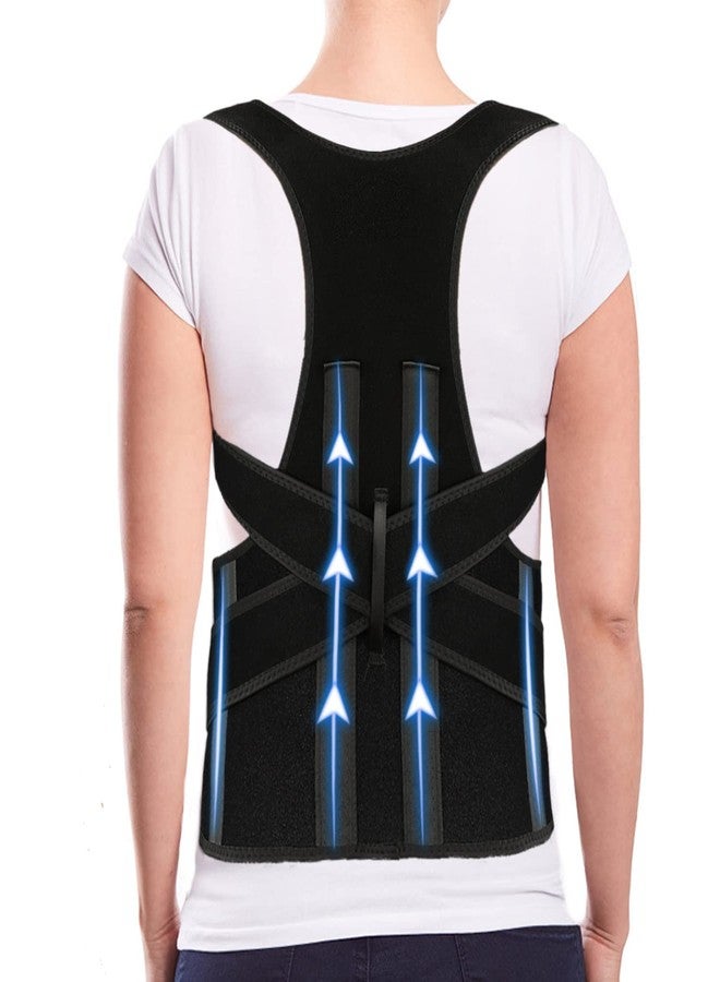 keycraze Adjustable Unisex Posture Corrector Therapy Shoulder Back Brace for Men and Women Abdomen Support (Black - Image 1