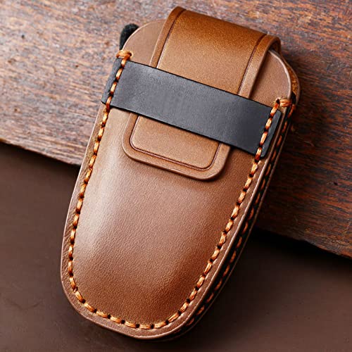 EASYANT Leather Car Key Fob Cover Fit for Ford F-150 Mustang Remote Keyless Entry Car Smart Key Sleeve 5 Buttons Brown - Image 5