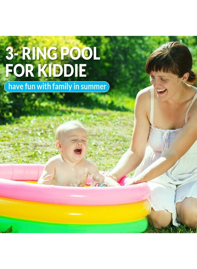 Jerify 6 Pack Kiddie Pool For Toddler 34 X 10 Inch Inflatable Kids Swimming Pool Small Baby Pool Blow Up 3 Rings Round Baby Padding Pool For Indoor And Outdoor Water Game Play Center (Bright Style) - Image 5