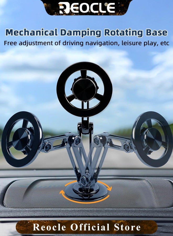 REOCLE Magnetic Car Mount with Universal 360° PRO Magnet Phone Holder for Car Magnetic Suction Car Phone Holder Bracket Magnetic Dashboard Phone Car Mount for All Smartphone - Image 4