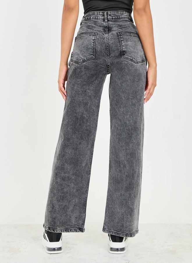 Styli Acid Wash Straight Fit High Rise Jeans - Image 4