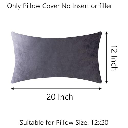 Demetex 12x20 Decorative Pillow Covers Purple Plush Throw Pillow Covers Soft Rectangular Velvet Throw Pillows Pillowcase for Couch Sofa Bed Bench, Set of 2, 12 x 20 inch, Lavender - Image 2
