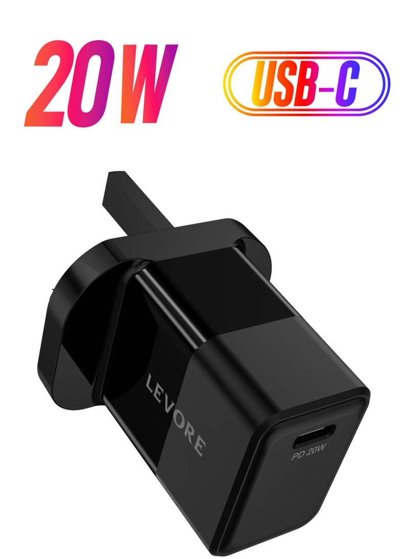 ليفور شاحن حائط ليفور مع 20 واط اسود PD - LGW112-BK - Image 1