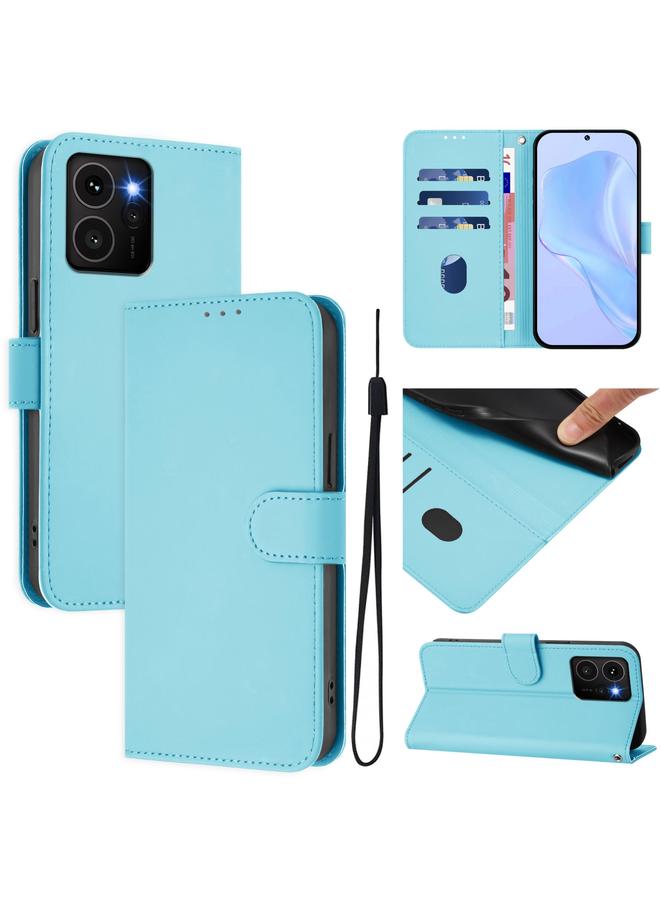 The Bros حافظة هاتف ل HMD Skyline شعور الجلد الصلب لون موحد حافظة هاتف مع حبل - Image 1