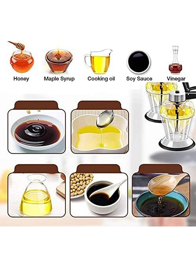 Arabest - 200ml Glass Honey Dispenser No Drip Glass with Stand Olive Oil Bottle Dispenser Oil Dispenser Maple Syrup Dispenser Honey Pourer Dispenser Honey Pot Honey Jar Sauces Dispenser Bee Decor - Image 1