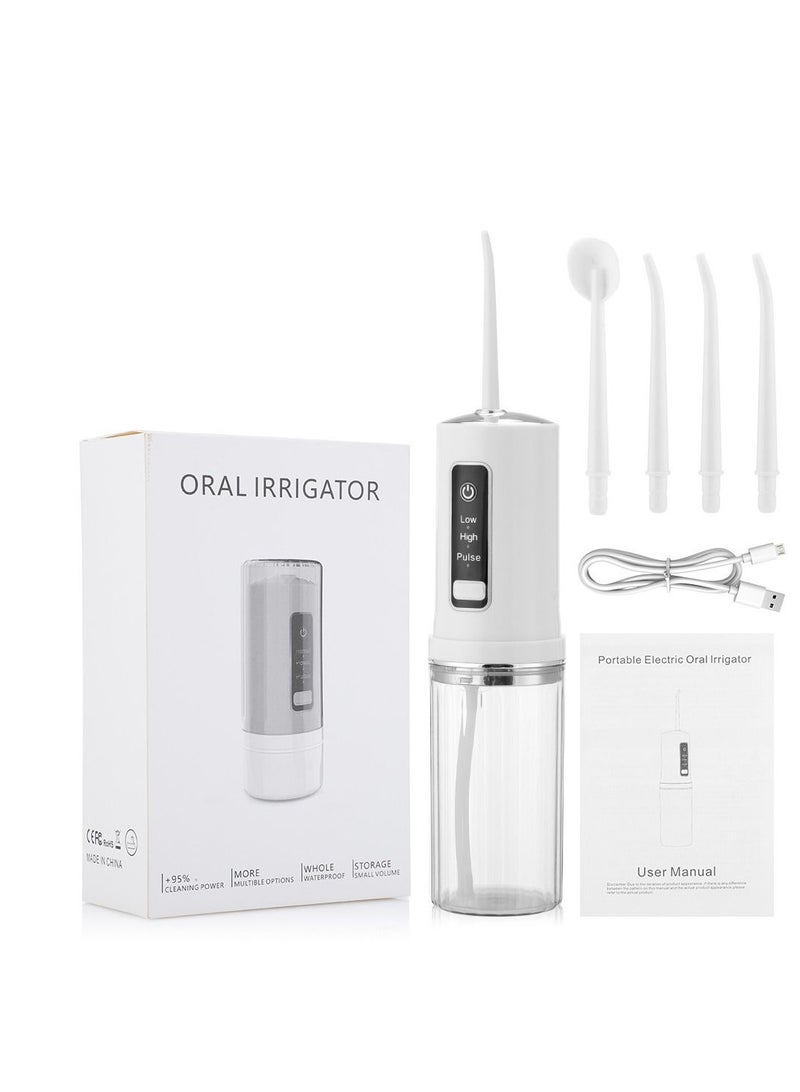 Sharpdo Portable and stowable irrigator，Cordless Water Tooth Flosser Rechargeable Oral Irrigator Portable for Teeth Dental Flosser , IPX7 Waterproof, 4 Jet Tips for Travel and Home Use - Image 1