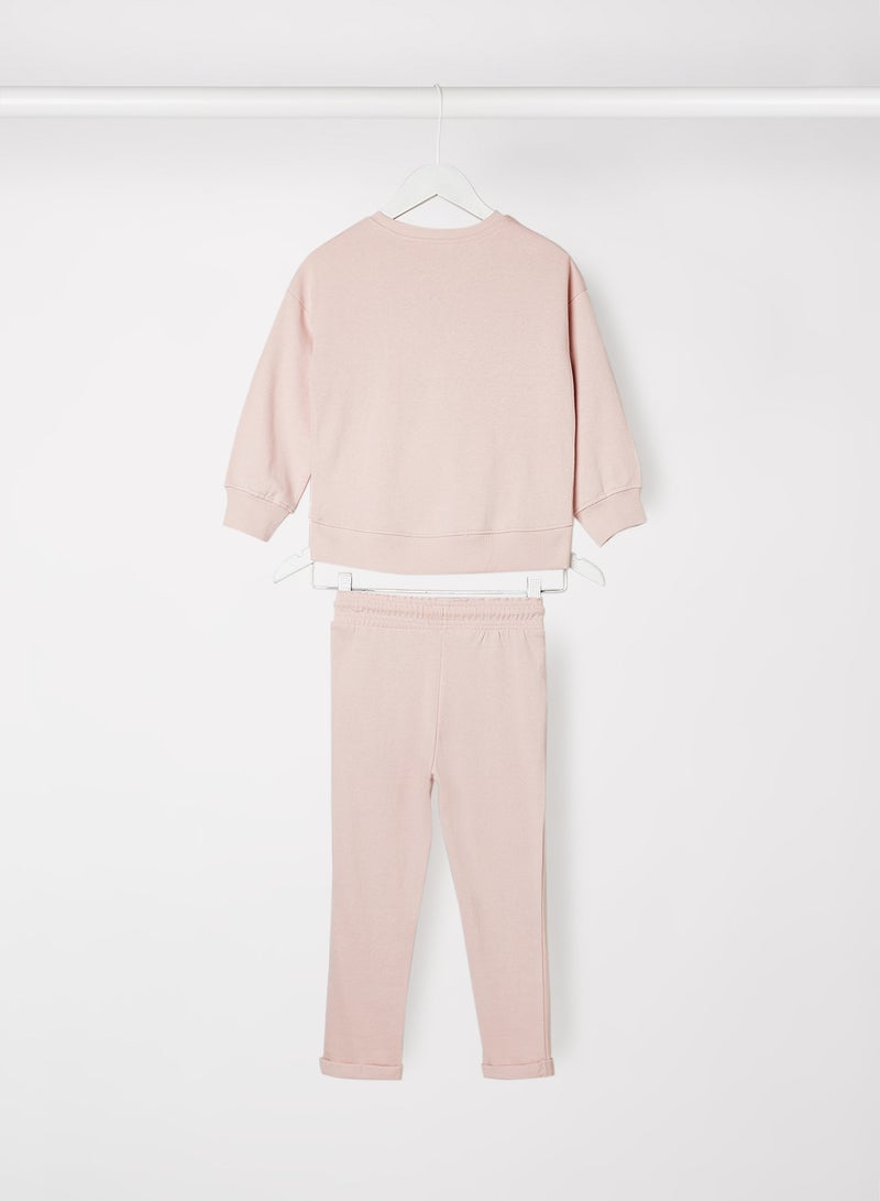 MANGO Girls Zebra Print Sweatshirt and Joggers Set - Image 2