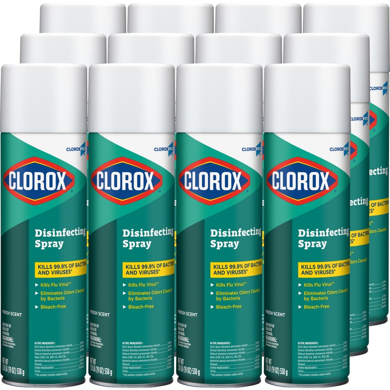 CloroxPro Disinfecting Spray, Fresh Scent, 19 Ounces, Pack of 12 (Packaging May Vary) - Image 1
