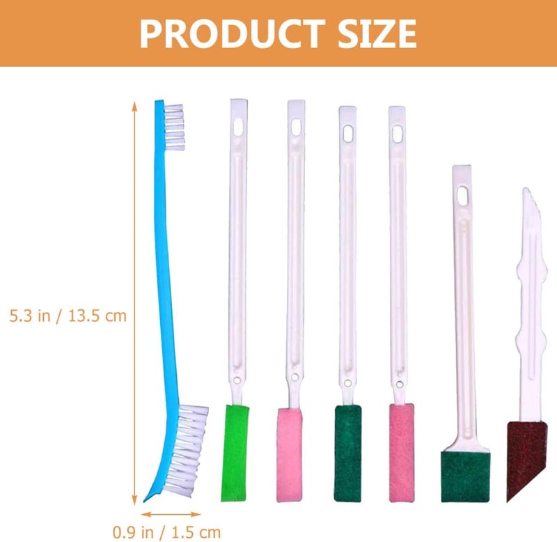 7pcs Disposable Crevice Cleaning Brush Set Detail Cleaning Tool with Soft Bristles for Bathroom Toilet Window Grooves and Car Interior Deep - Image 2
