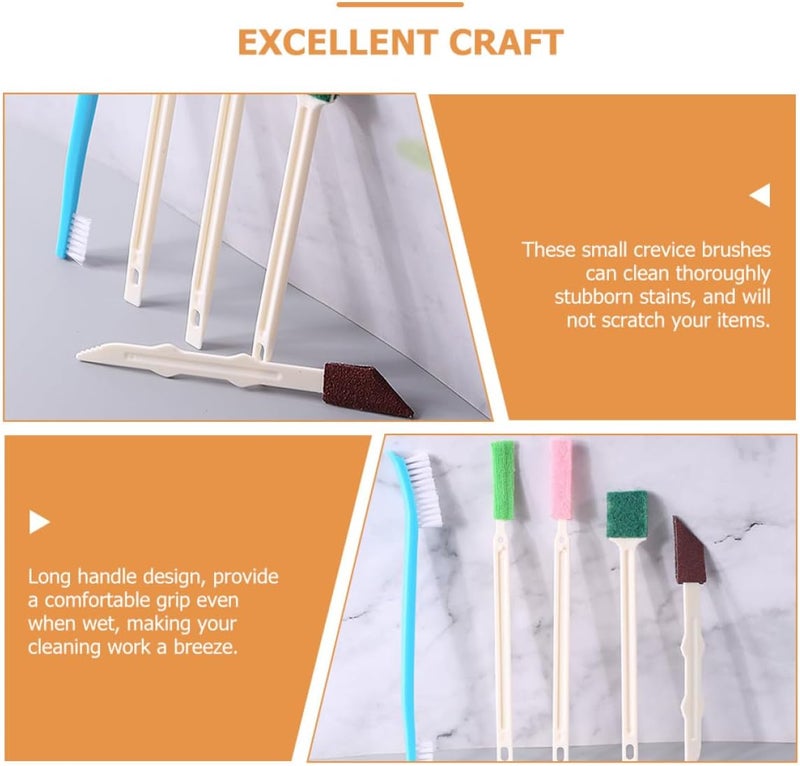 7pcs Disposable Crevice Cleaning Brush Set Detail Cleaning Tool with Soft Bristles for Bathroom Toilet Window Grooves and Car Interior Deep - Image 3