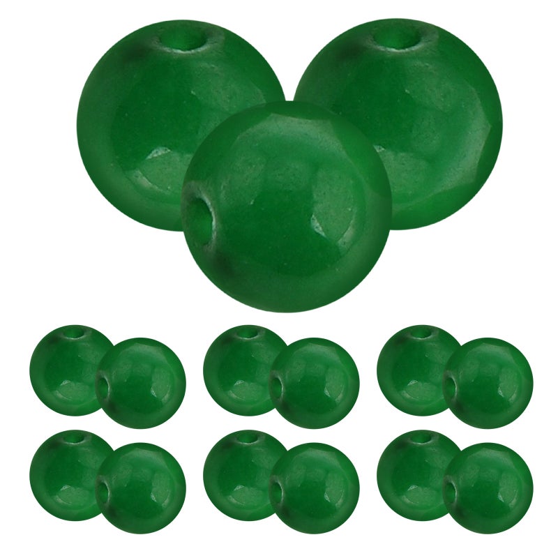 15pcs Green Beads For Jewelry Making Round Beads For Bracelets Diy Craft Beads Loose Spacer Beads For Necklace Keychain Making Diy Beads - Image 5
