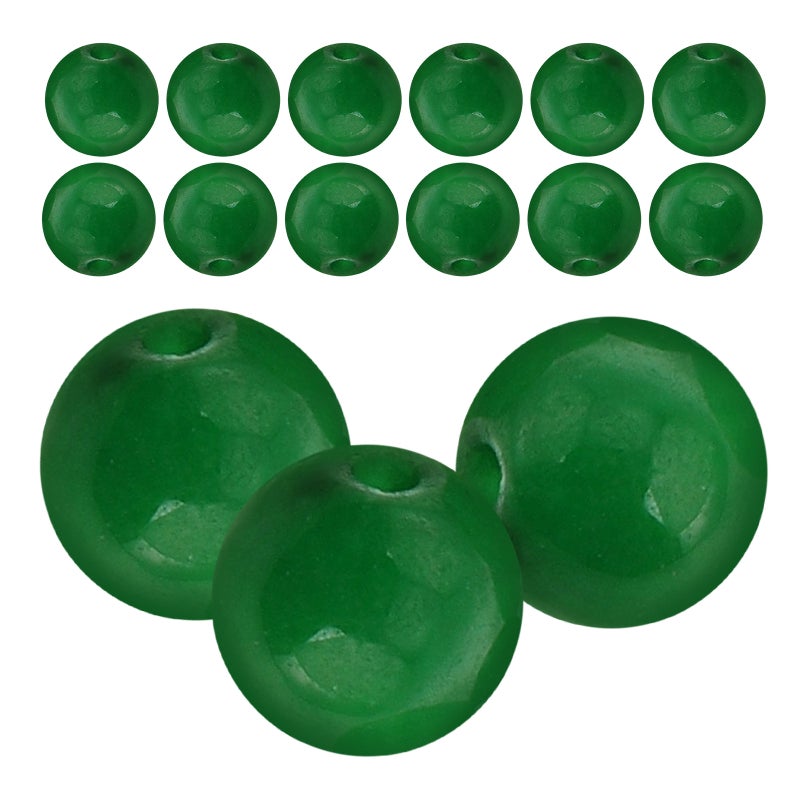 15pcs Green Beads For Jewelry Making Round Beads For Bracelets Diy Craft Beads Loose Spacer Beads For Necklace Keychain Making Diy Beads - Image 1